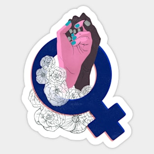 The feminist flourish, sisterhood Sticker